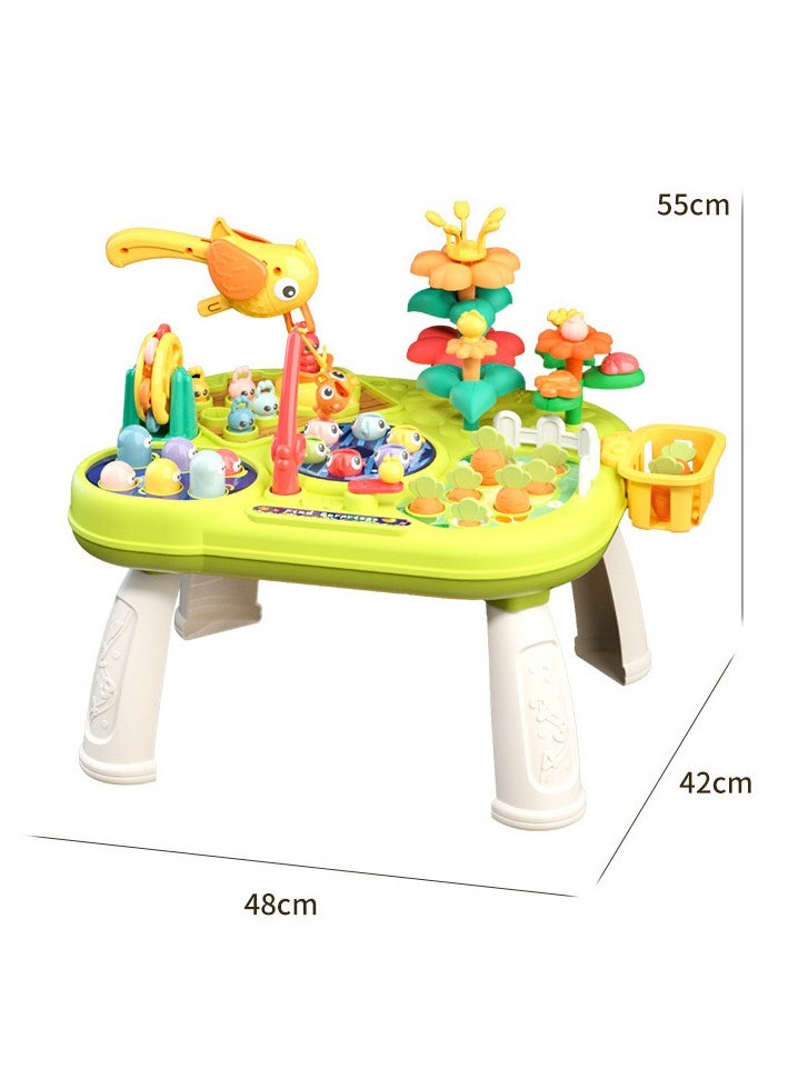 Multi-functional Gaming Table for Kids 2+Year old，DIY Building Block Table, 6 Ways To Play, Detachable Toy Table