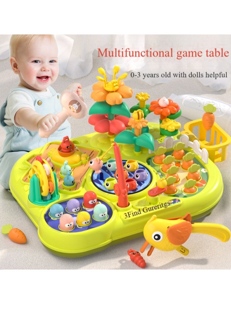 Multi-functional Gaming Table for Kids 2+Year old，DIY Building Block Table, 6 Ways To Play, Detachable Toy Table