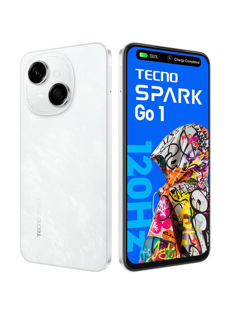 SPARK Go 1 Glittery White  Dual SIM 4GB RAM 128GB - Middle East Version