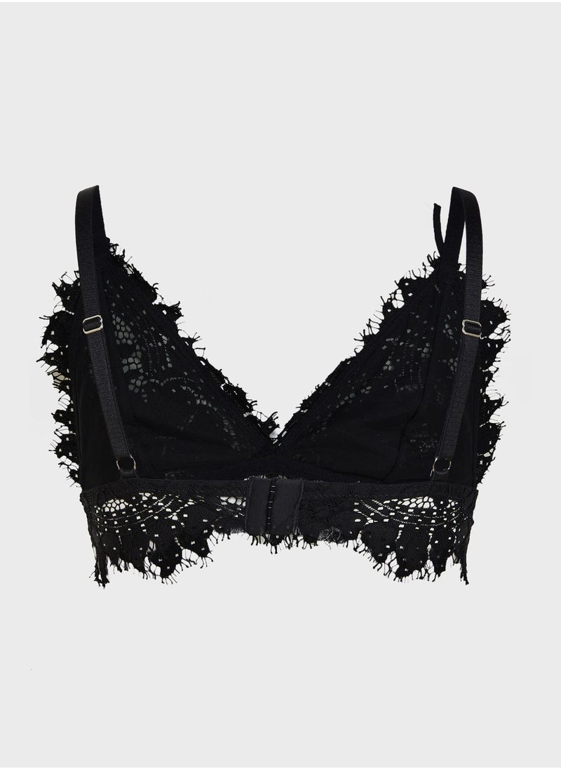 Lace Detail Plunge Bra