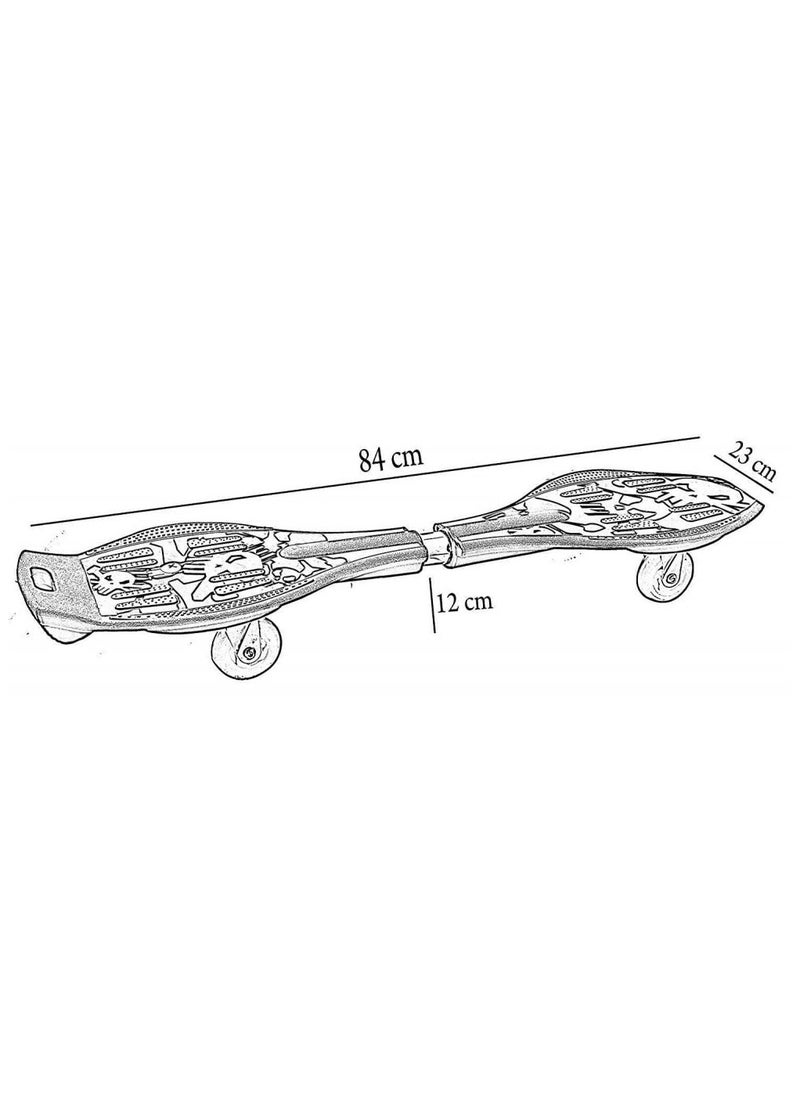 Skateboard, Compact Deluxe Junior Caster Skateboard with 360° Rotating Lightning Casters, Illuminating Wheels, 2-Wheel Balance Skateboard, 100KG Capacity, Lightweight Alloy Steel for Kids and Adults, Blue