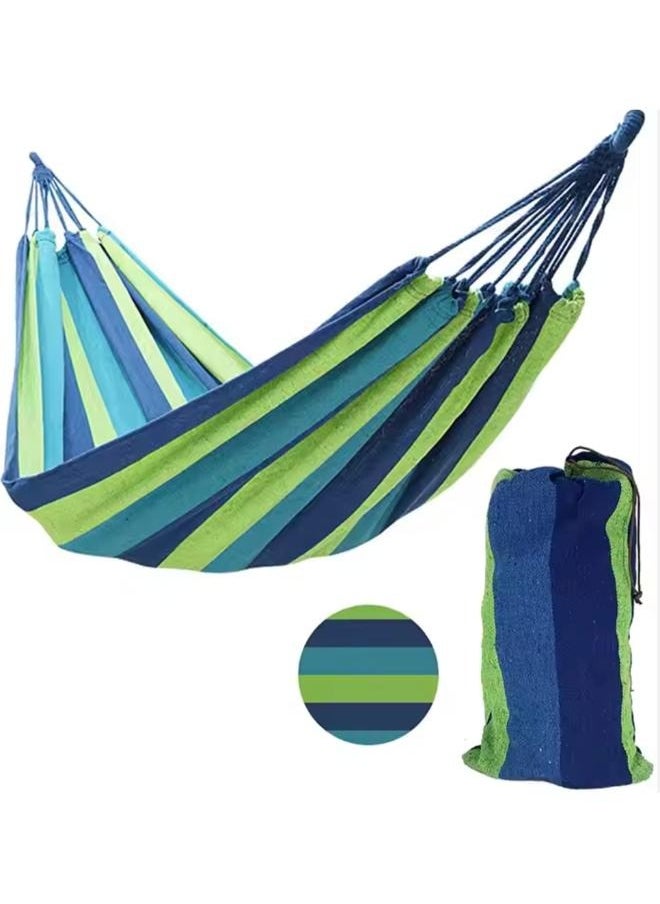 Outdoor Camping Canvas Fabric Portable Ultralight Garden Striped Hammocks with Strong Rope No: hammock 01