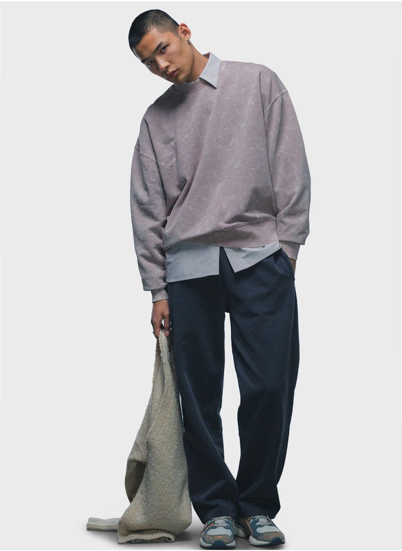 Topman Oversized Fit Sweatshirt With Acid Wash In