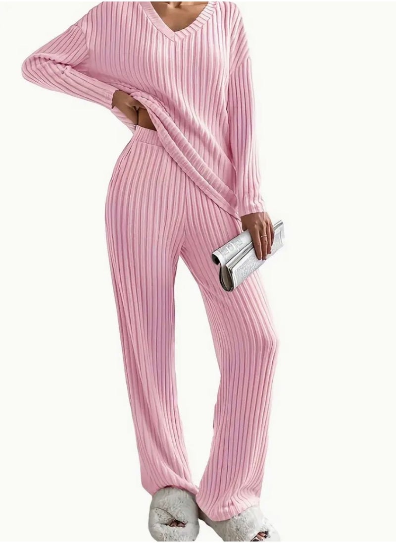 Women's pajama set, Soft and Comfy, Color Pink, Long Sleeve, Pants