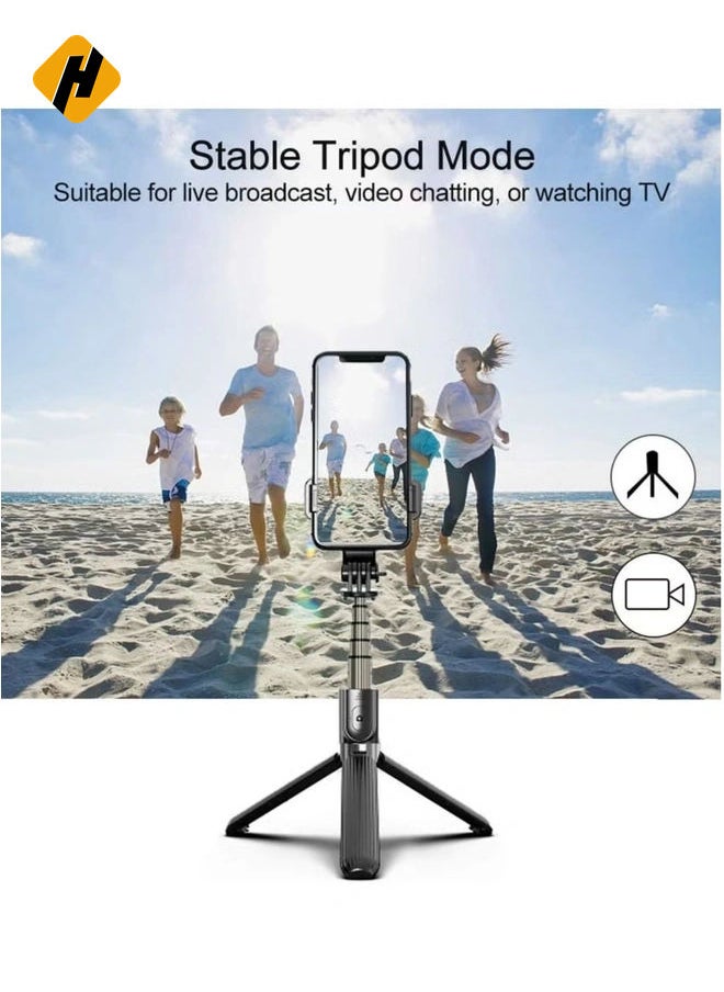 Selfie Stick Gimbal Stabilizer,  360° Rotation Tripod with Wireless Remote, Portable Phone Holder, Auto Balance 1-Axis Gimbal for Smartphones Tiktok Vlog Youtuber Live Video Record