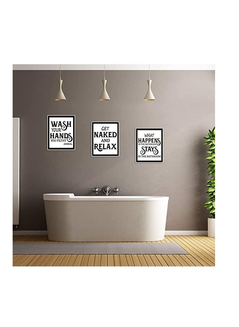 9 Pieces Bathroom Wall Art & Pictures Wall Decor, Vintage Bathroom Sign Bathroom Quotes and Sayings Art Prints Bathroom Posters for Wall Restroom Bathroom Decor Pictures Gift, Unframed