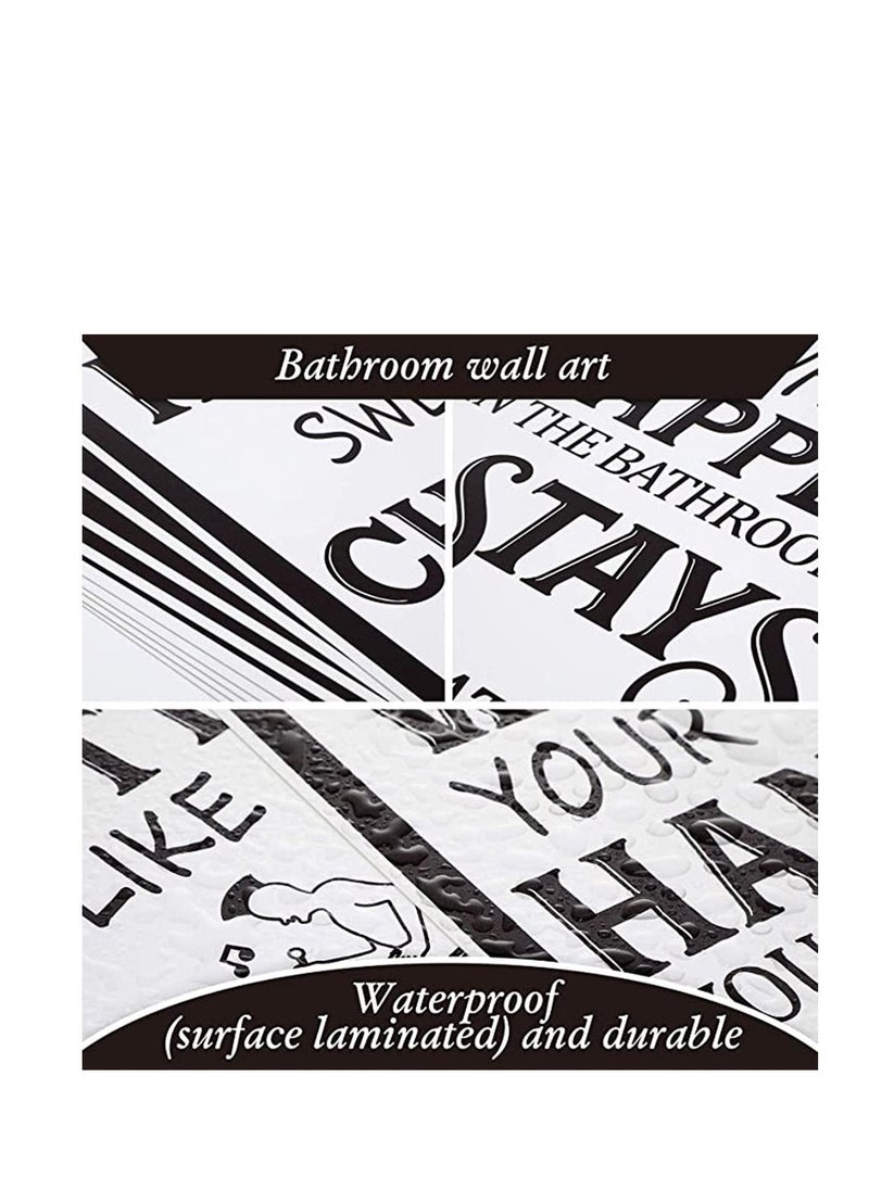 9 Pieces Bathroom Wall Art & Pictures Wall Decor, Vintage Bathroom Sign Bathroom Quotes and Sayings Art Prints Bathroom Posters for Wall Restroom Bathroom Decor Pictures Gift, Unframed