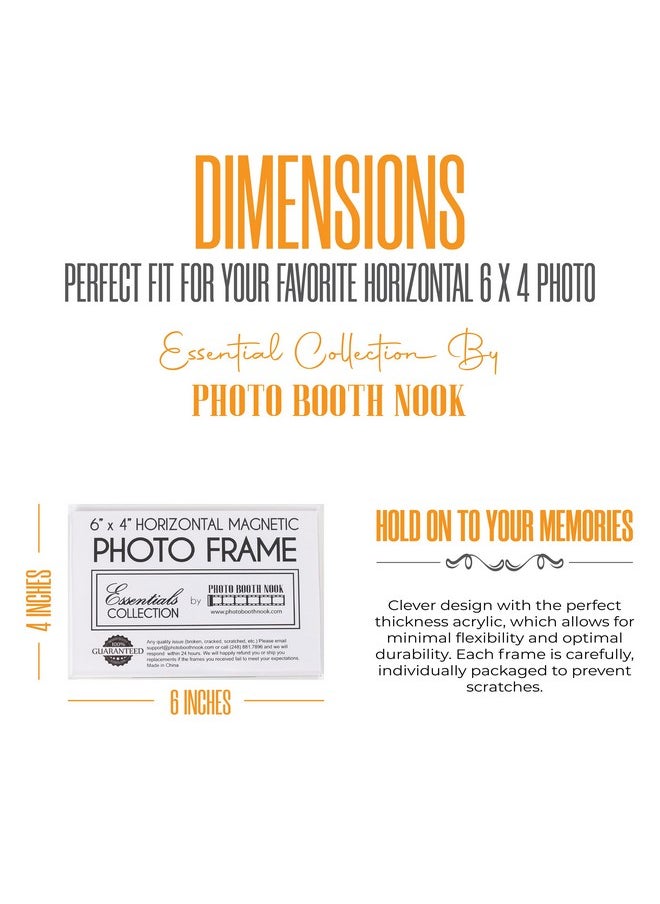Magnetic Photo Frames For Refrigerator 4X6 (24 Count) Clear Acrylic Picture Frames 4X6 Horizontal Orientation
