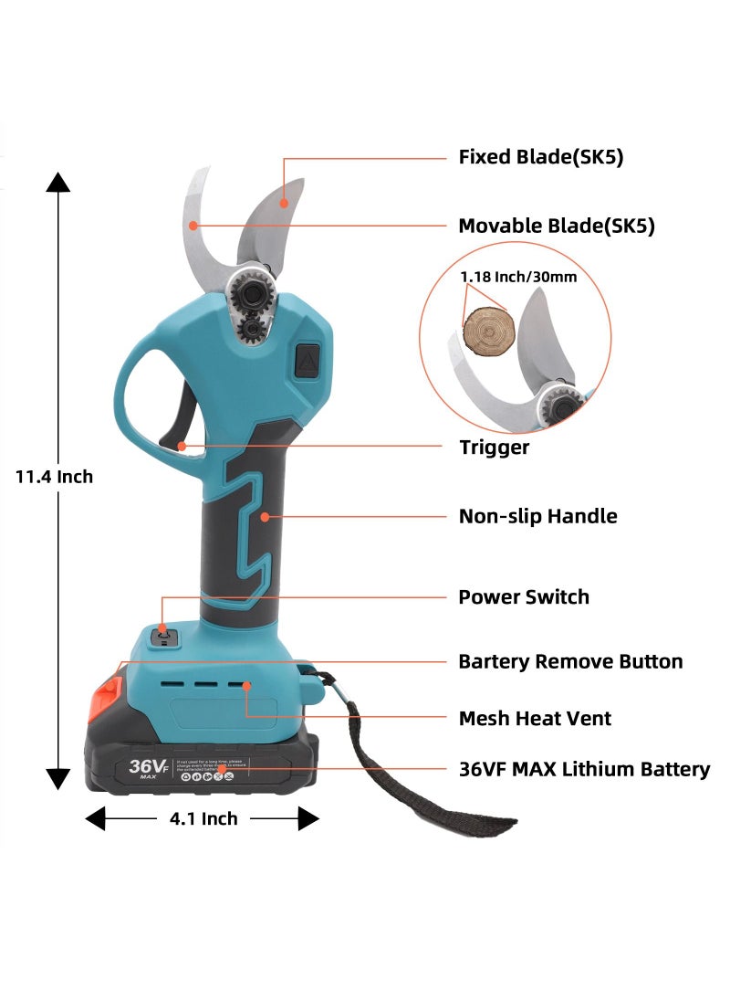 Efficient 2 in1 Cordless Tool Set Electric Chainsaw and Pruning Shears with Twin Batteries for Woodwork Garden Fruit and Flower Pruning