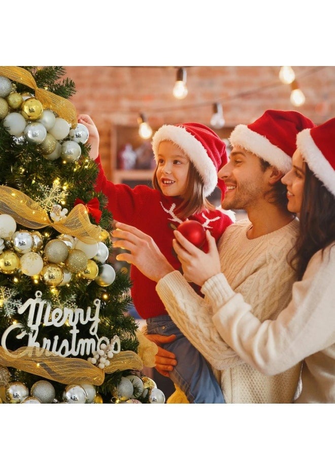 NIBEMINENT Christmas Tree With light, Artificial Tree 180CM Christmas Tree 6ft for Home, Office, Party Decoration w/ 1200 Branch Tips, 300 Warm White & Multi-Color Lights, Metal Hinges & Base, Green