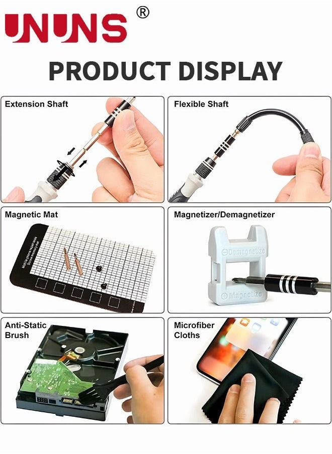 122-Piece Upgraded Precision Screwdriver Set, Electronics Repair Tool Kit, Mini Screwdriver Set All In One for Electronics, iPhone, Jewelers, Laptop and Small Repairs