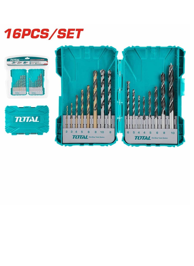 Total 16PCS Metal, Concrete & Wood Drill Bit Set – Includes 6 Metal, 5 Concrete, 5 Wood Drill Bits – Sizes 2mm to 10mm – Versatile Drill Bits Set for DIY, Home Improvement, and Professional Use