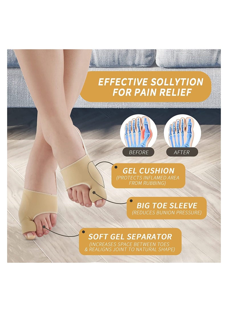 Bunion Corrector Orthopedic Splint Big Toe Separator Pain Relief Non-Surgical Hallux Valgus Correction Straightener for Women Men Day Night Support 1Pair