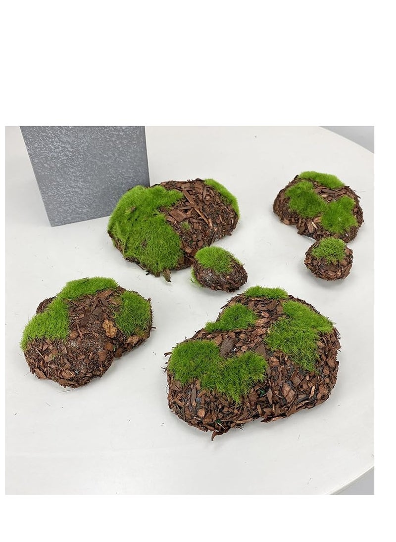 Large Artificial Moss Balls Set of 12 for Garden Decor and DIY Floral Arrangements Perfect for Terrariums and Potted Plants