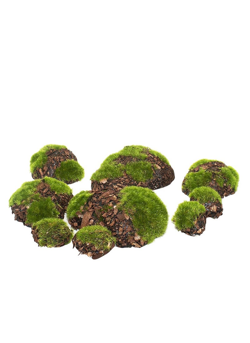 Large Artificial Moss Balls Set of 12 for Garden Decor and DIY Floral Arrangements Perfect for Terrariums and Potted Plants