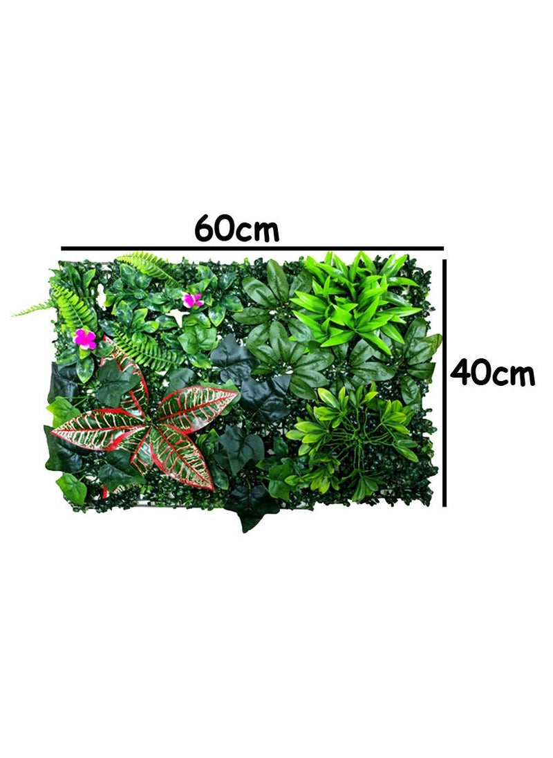 Artificial Wall Grass Panels | Boxwood Faux Greenery Panels, 40x60cm Eucalyptus Leaves Turf for Indoor and Outdoor Wall Decor – Realistic Hedge Privacy Fence Screen for Garden