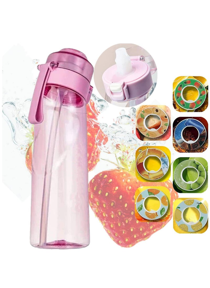 Sports Air Water Bottle BPA Free Starter up Set Drinking Bottles,650ML Fruit Fragrance Water Bottle, with 7 Flavour pods%0 Sugar Water Cup, for Gym and Outdoor Gift