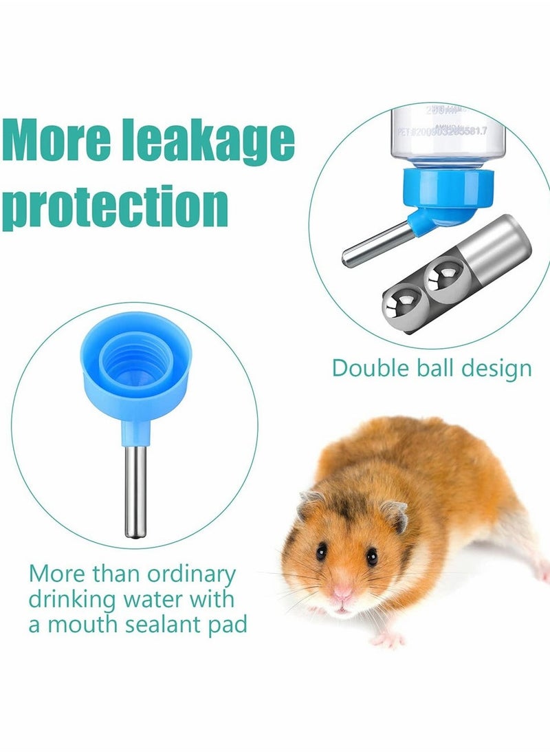 3Pcs Hamster Water Bottles, 8.5 oz Hanging No Drip Small Animal Drinking Bottle Automatically Feeding Water for Hamster, Gerbil, Rat, Chinchilla, Squirrel, Rabbit, Small Animals, BPA Free