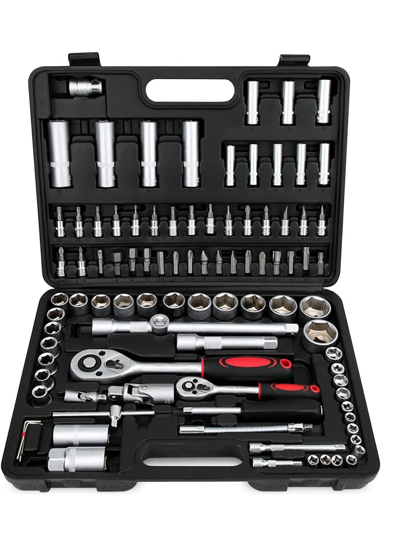 94 pcs/Set Socket Spanner Set Car Repair Tools Ratchet Torque Wrench Automobile Tools Kit