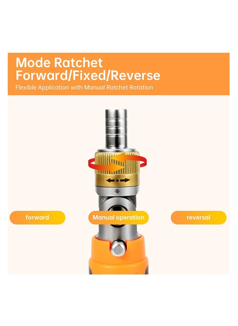 Ratchet Wrench, Ratcheting Screwdriver Set with Alloy Bits, 180° Rotatable Head, Dual-Direction, Multi-Angle Adjustment, Ergonomic Design, Orange