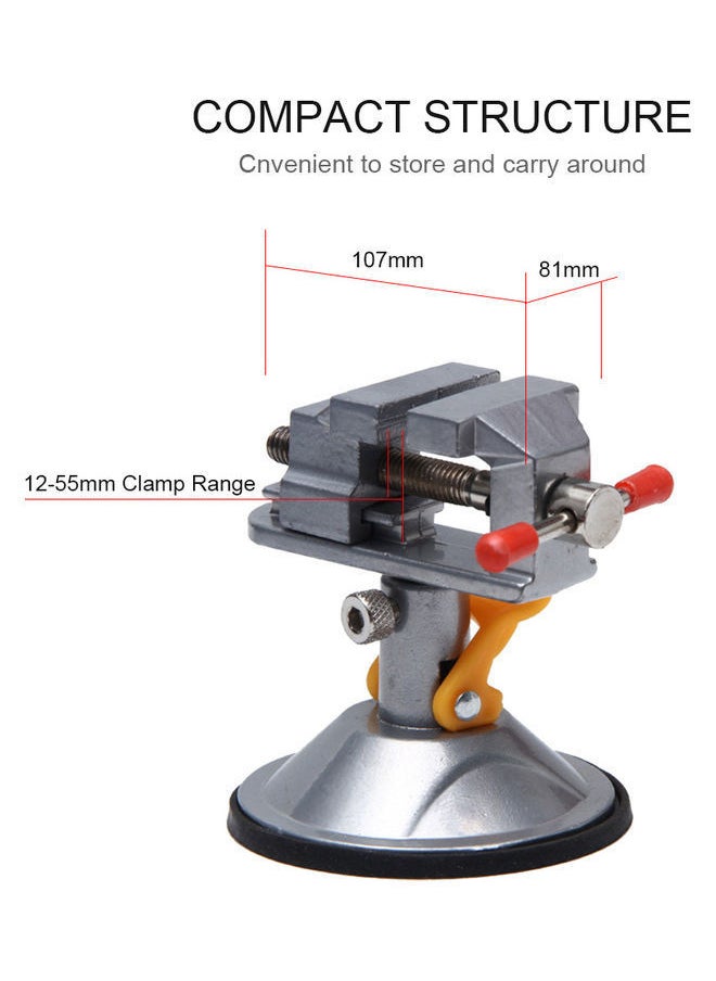 Mini Suction Vise Clamp Silver