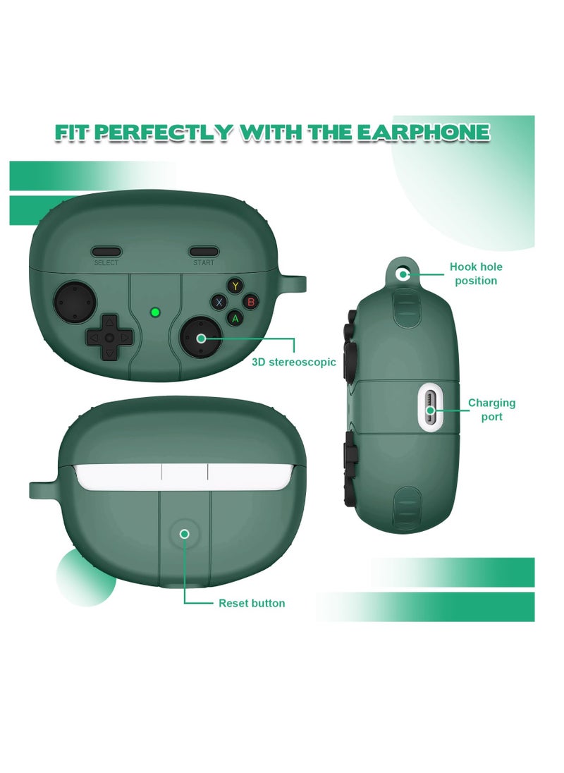 Silicone Protective Case for Bose Ultra Open Earbuds 2024, Shockproof and Durable with Hooks, Green Color