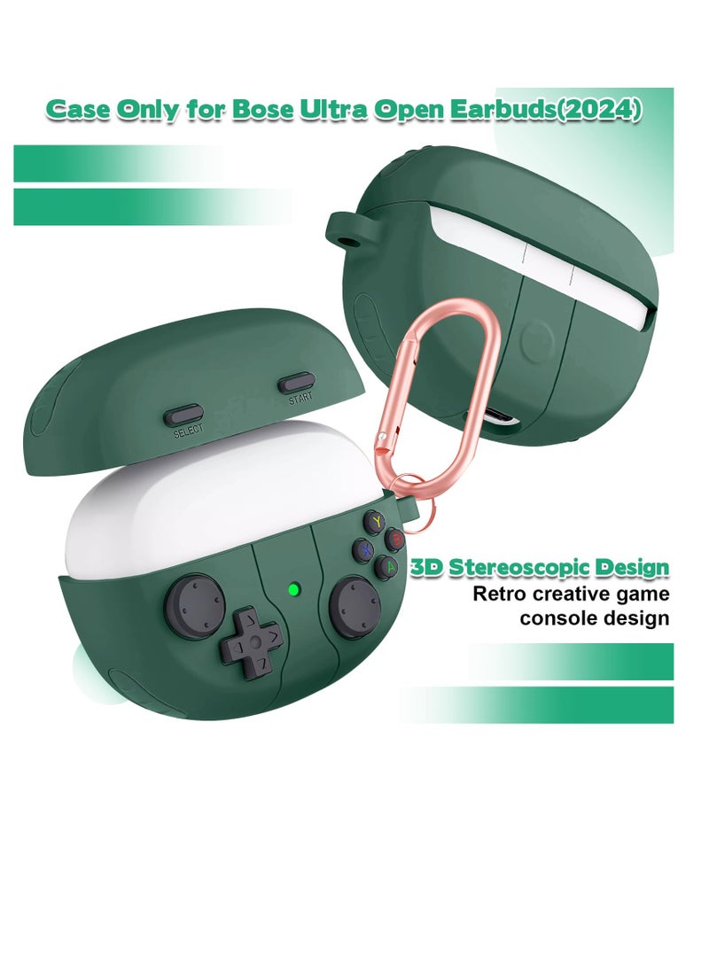 Silicone Protective Case for Bose Ultra Open Earbuds 2024, Shockproof and Durable with Hooks, Green Color