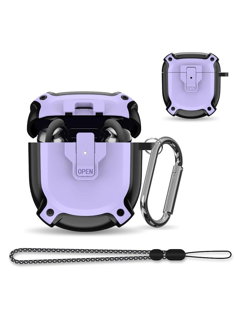 for Bose QuietComfort Earbuds II Case (2022) NEW QuietComfort Ultra Earbuds Case (2023), Shockproof Protective Bose Earbuds 2 Case Cover for Bose QC II Accessories with Carabiner&Lanyard Purple