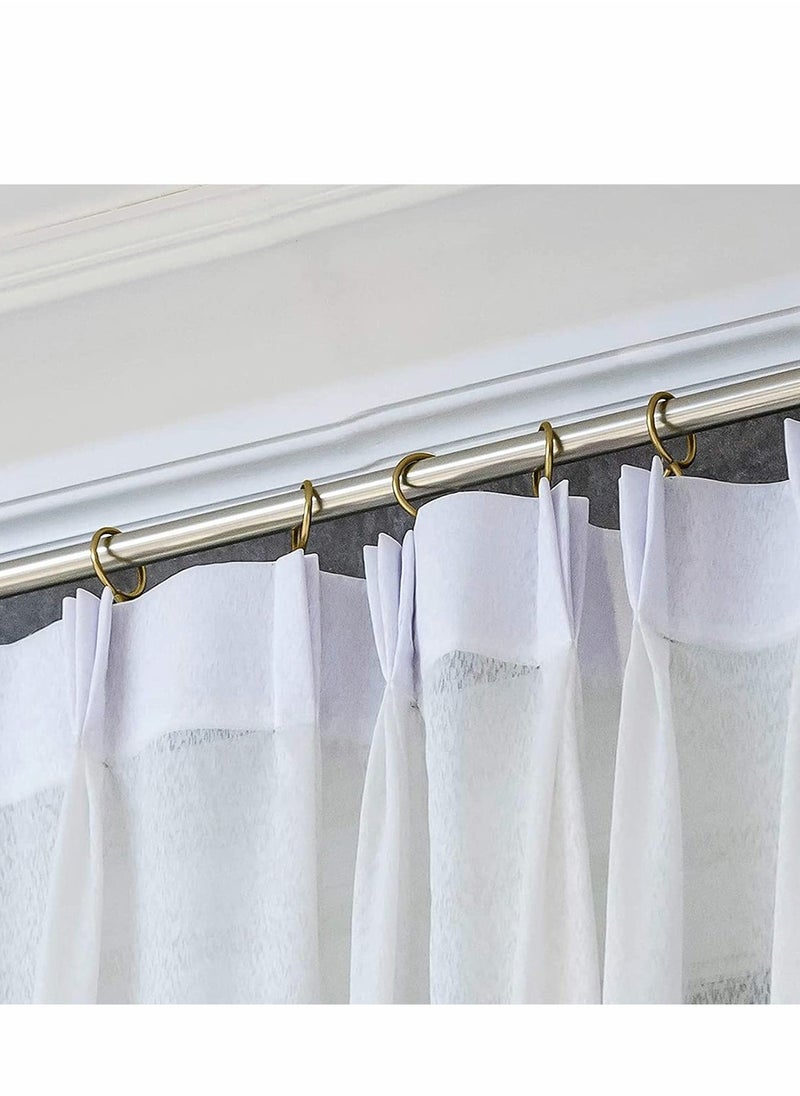 100 Pack Metal Curtain Hooks Drapery Hook Pins with Clear Box 3 by 2.4 cm for Window Curtain, Door Curtain and Shower Curtain (Antique Brass)