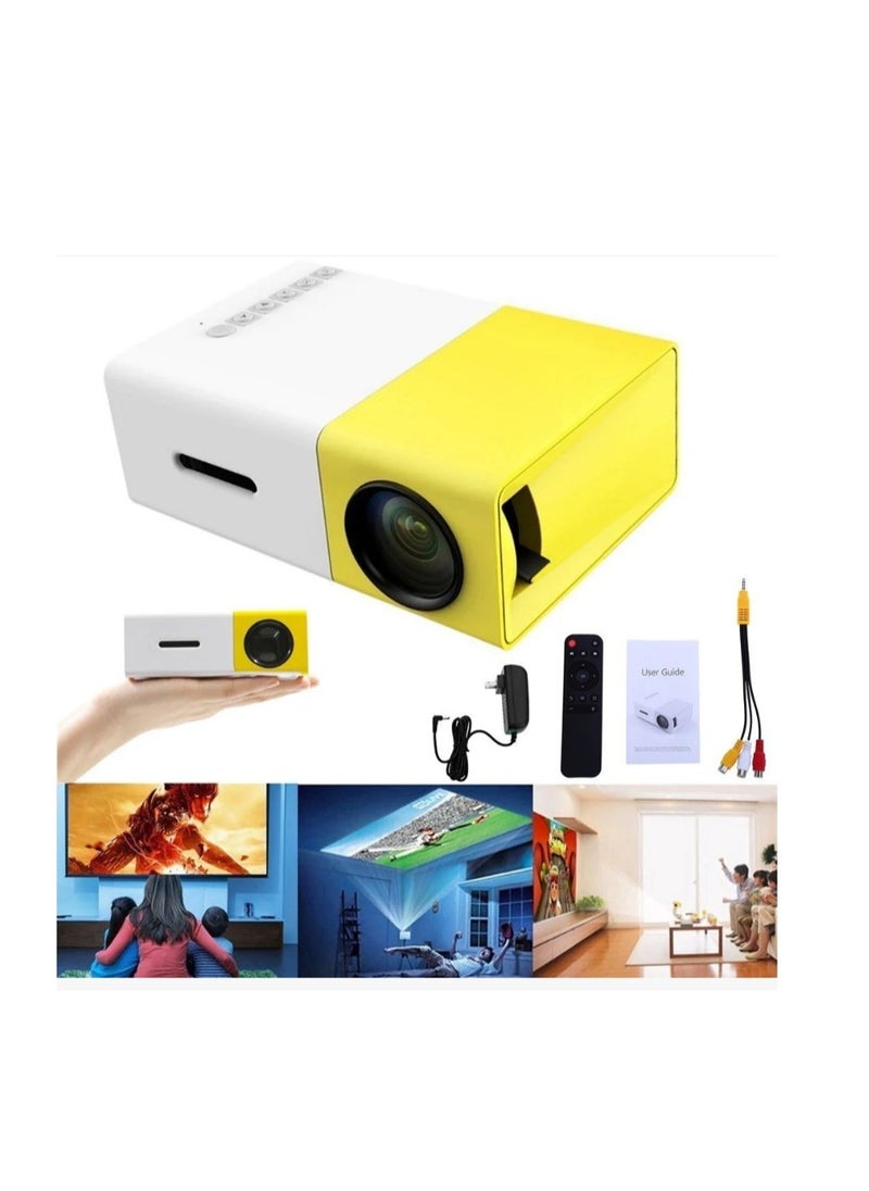 Portable QVGA LED 400 Lumens Projector With Remote Control YG300 White/Yellow