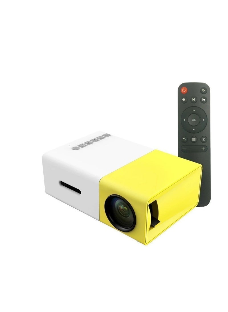 Portable QVGA LED 400 Lumens Projector With Remote Control YG300 White/Yellow
