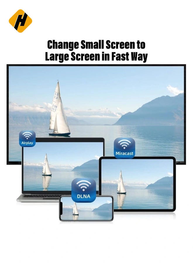 Any Cast HDMI WiFi 1080P Mobile Screen Mirroring Receiver Dongle to TV Projector Receiver for Android Mac Windows