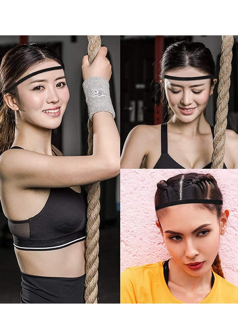 4 Pieces Thick Non-Slip Elastic Sport Headbands Football Hair Headbands for Women and Men