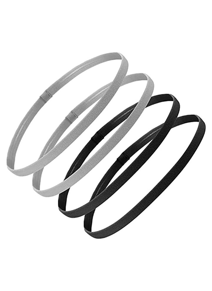 4 Pieces Thick Non-Slip Elastic Sport Headbands Football Hair Headbands for Women and Men