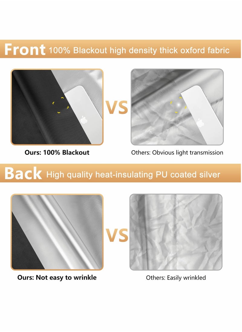 Blackout Blind, Portable Blinds Stick On Window No Drill, Material Curtains for Bedroom Nursery Loft Travel RV Car 100x145cm