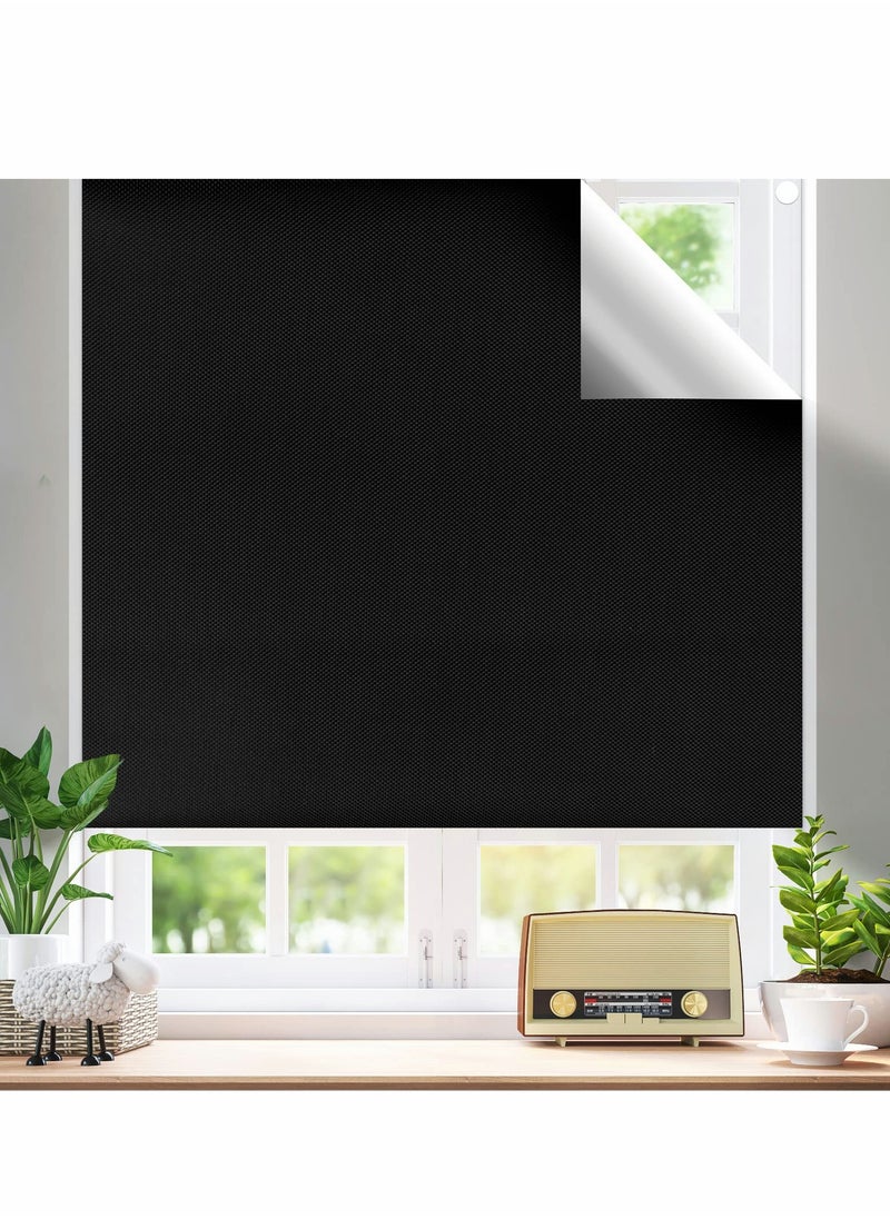 Blackout Blind, Portable Blinds Stick On Window No Drill, Material Curtains for Bedroom Nursery Loft Travel RV Car 100x145cm