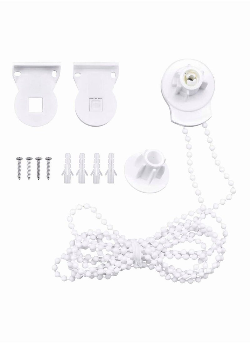 Roller Blind Fittings 25MM Brackets Plastic Replacement Repair Kit Curtain Accessories with Beaded Chain Screws for Windows