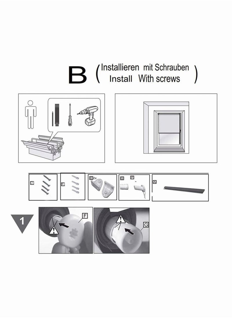 Roller Blind Fittings 25MM Brackets Plastic Replacement Repair Kit Curtain Accessories with Beaded Chain Screws for Windows