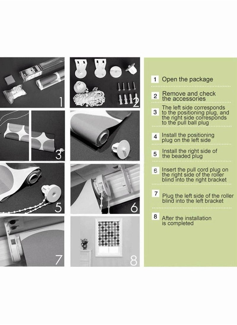 Roller Blind Fittings 25MM Brackets Plastic Replacement Repair Kit Curtain Accessories with Beaded Chain Screws for Windows