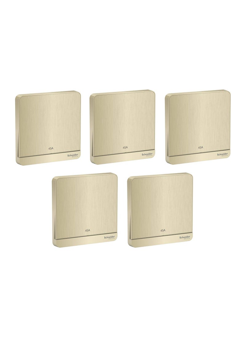 Schneider Electric Avatar On E8331D45N_GH 45Amps Double Pole Switch with LED 250V Metal Gold Hairline - Pack of 5