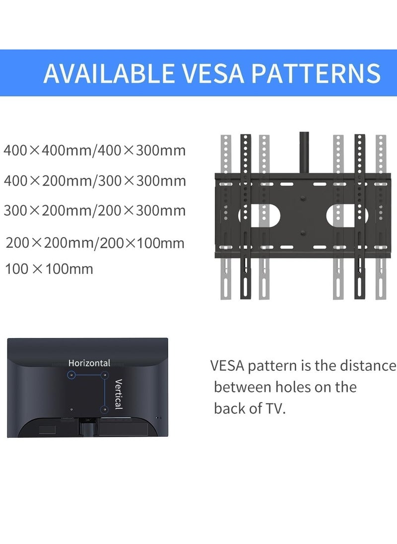 TV Mount Fits Most 26-50 inch LCD LED Plasma Panel Display with Max VESA 400x400mm Loaded up to 45kg/100lbs Height Adjustable