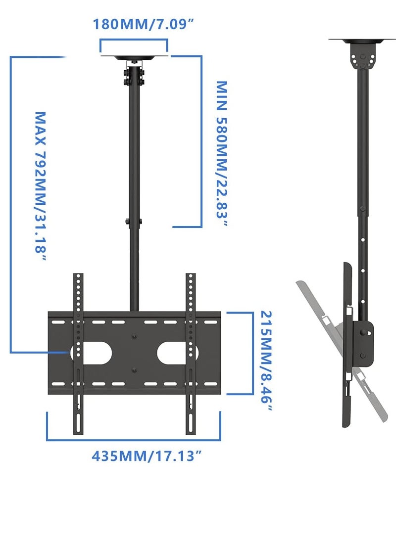 TV Mount Fits Most 26-50 inch LCD LED Plasma Panel Display with Max VESA 400x400mm Loaded up to 45kg/100lbs Height Adjustable