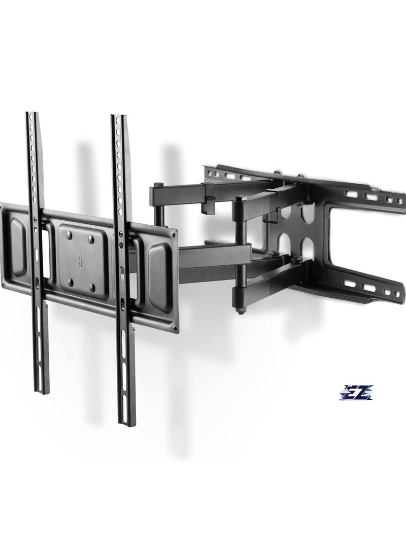 Wall Mount TV Swivelling Tilting / 32-75 Inch TV Mount / TV Wall Mount Flat with Double Swivel Arm / Low Wall Distance - Includes Mounting Material