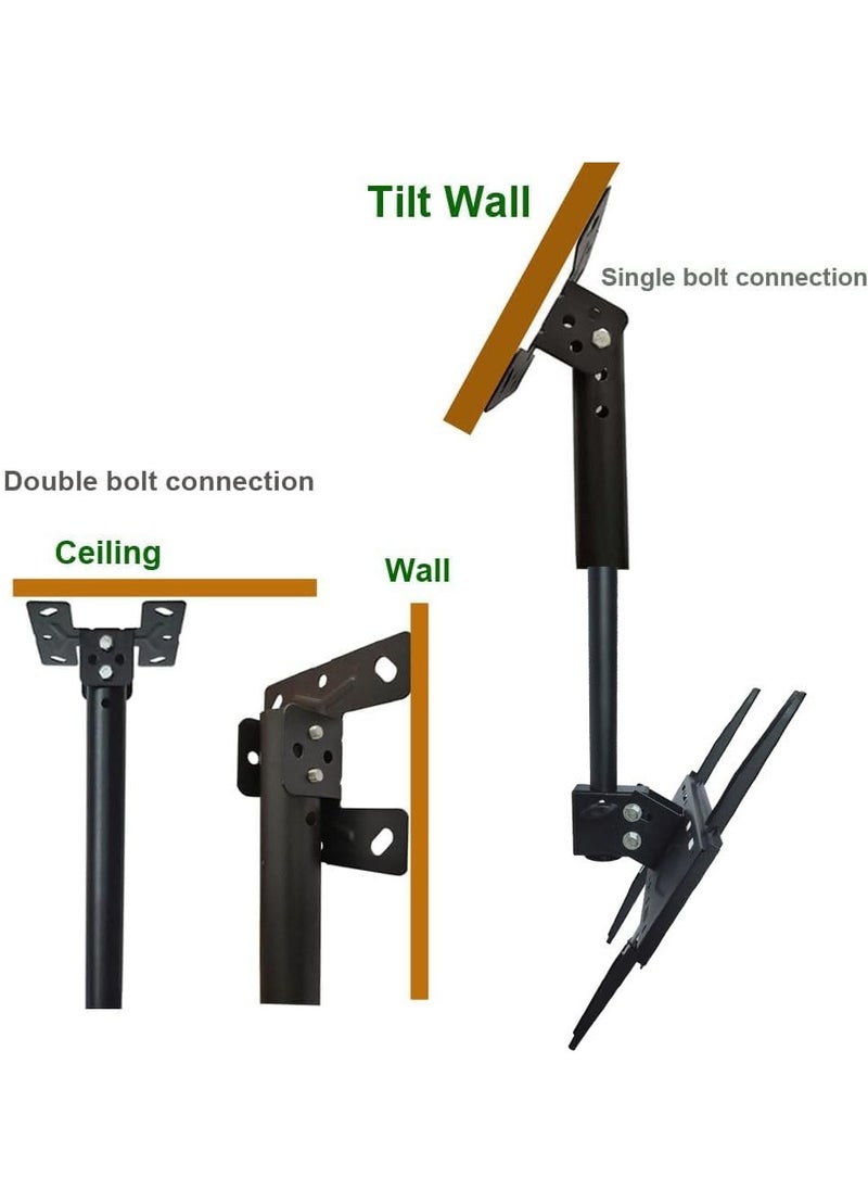 Ceiling TV Mount Adjustable Bracket Fits Most Plasma Flat Screen Display LED LCD OLED TVs 26 to 55 inch, Mounting Holes 400x400mm