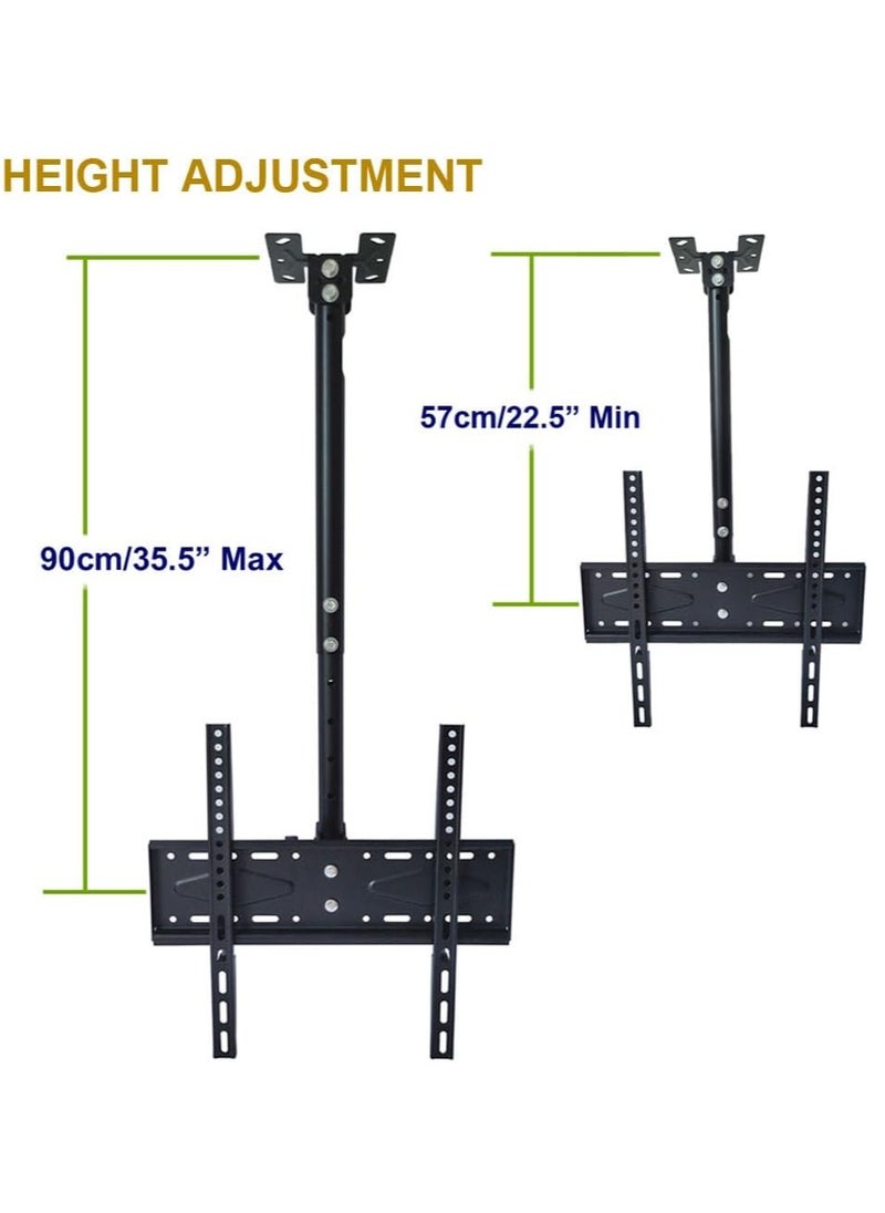 Ceiling TV Mount Adjustable Bracket Fits Most Plasma Flat Screen Display LED LCD OLED TVs 26 to 55 inch, Mounting Holes 400x400mm