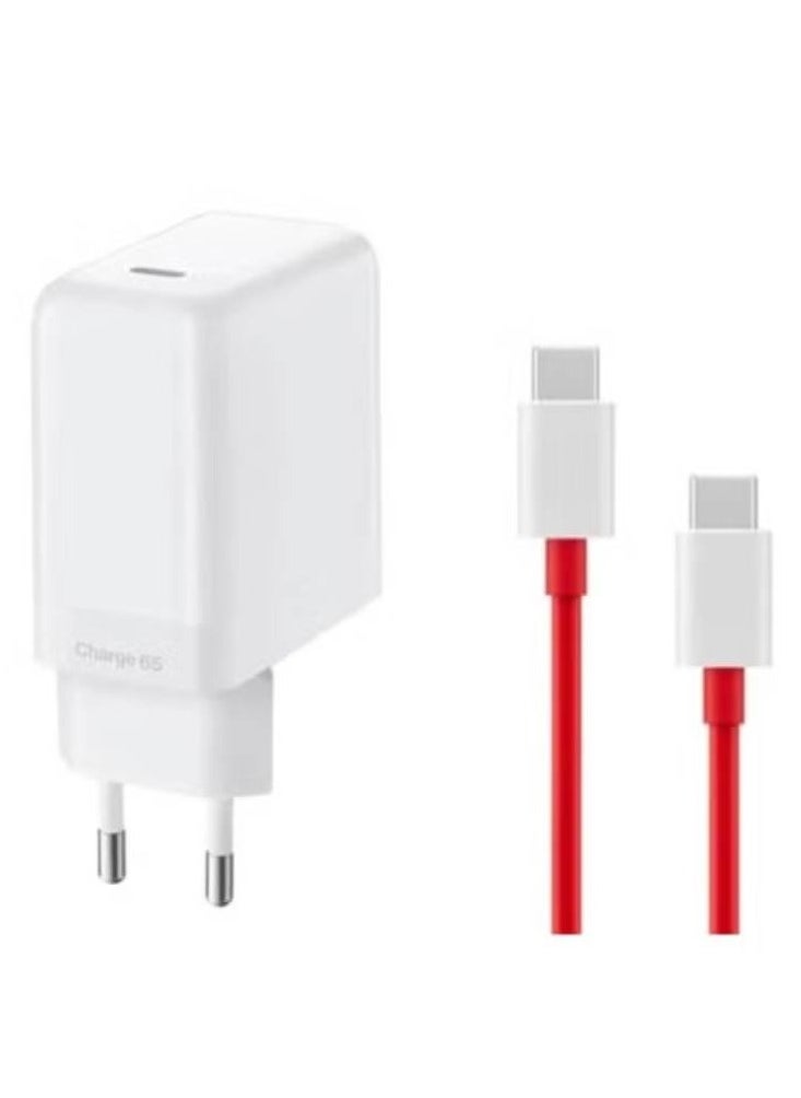 65W Charger with USB-C to USB-C Cable for Devices, Fast Charging Adapter