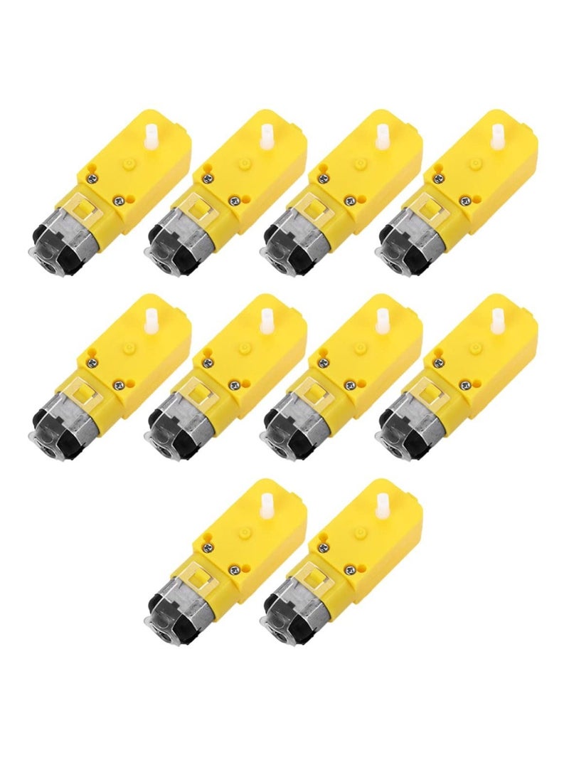 DC Electric Motor 3-6V Dual Shaft Geared Motor TT Magnetic Gearbox Engine，for  Arduino DIY Smart Car Robot Toys Cars Chassis Models Vibration Products (10 Pcs)