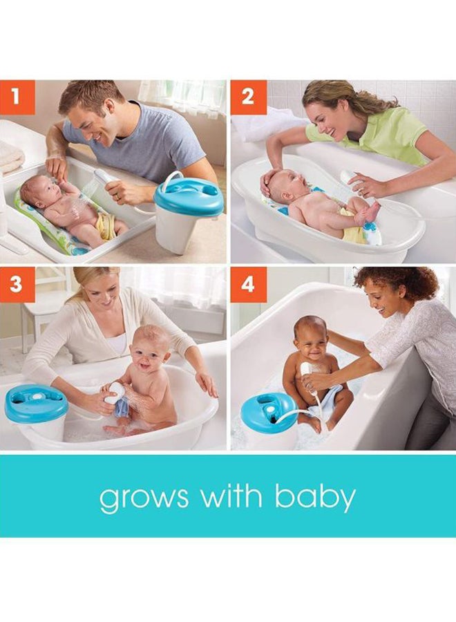 Newborn-To-Toddler Bath Center And Shower, 0+ Months - Green/White/Blue