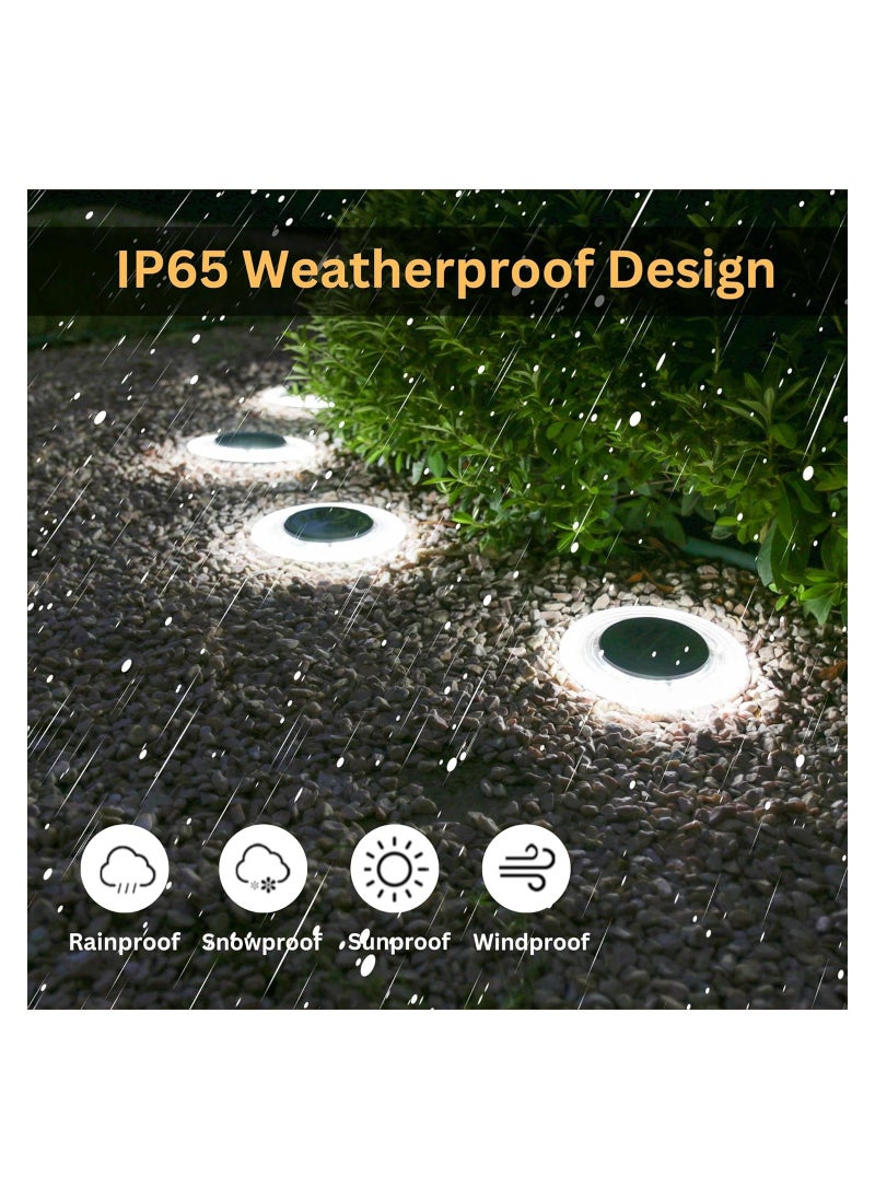 Solar Ground Lights Outdoor Waterproof 28 LED, Bright Solar Powered Landscape Lights, Solar Lights for Outside Pathway, Wall, Deck, Fence (Cold White, 1 Pack)