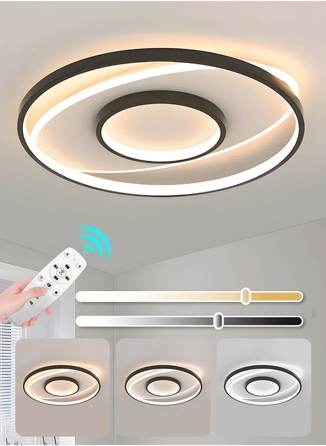 Modern LED Ceiling Light for Bedroom, Living Room and Study with New Minimalist Design and Luxurious Feel - Adjustable 3-Color Changing, Triple-Temperature Lighting